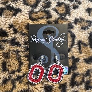 Red Glitter Earrings